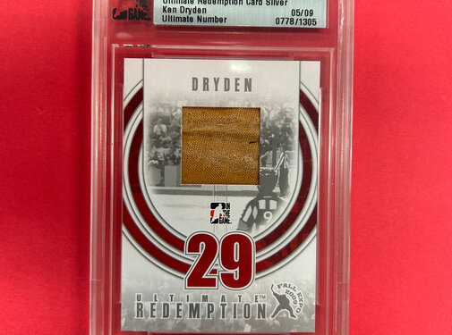 IN THE GAME 2009 IN THE GAME KEN DRYDEN REDEMPTION CARD SILVER PATCH /9