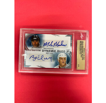 IN THE GAME 2014-15 IN THE GAME ULTIMATE DUOS BRETT HULL MIKE MODANO DUAL AUTO /10
