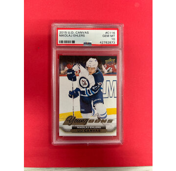 UPPER DECK 2015-16 UPPER DECK SERIES 1 NIKOLAJ EHLERS CANVAS YOUNG GUNS PSA GRADED 10