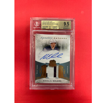 UPPER DECK 2015-16 UPPER DECK THE CUP NIKOLAJ EHLERS SIGNATURE PATCHES /99 BECKETT GRADED 9.5