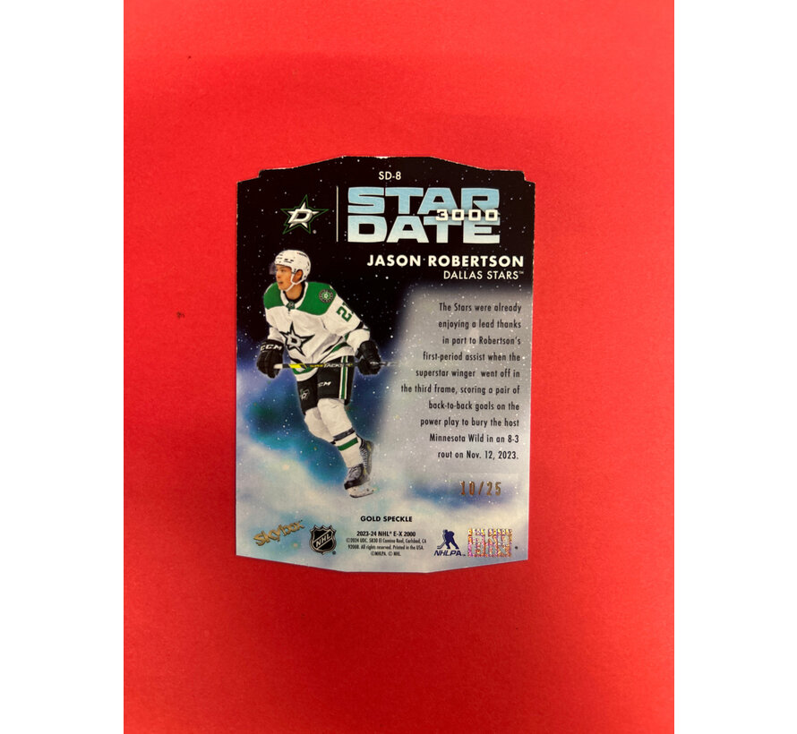 2023-24 UPPER DECK EX-2000 JASON ROBERTSON STARDATE GOLD SPECKLE /25