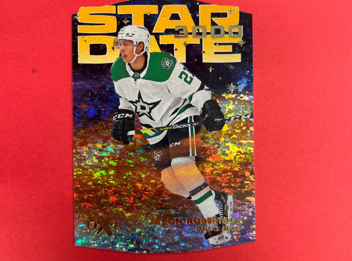 UPPER DECK 2023-24 UPPER DECK EX-2000 JASON ROBERTSON STARDATE GOLD SPECKLE /25