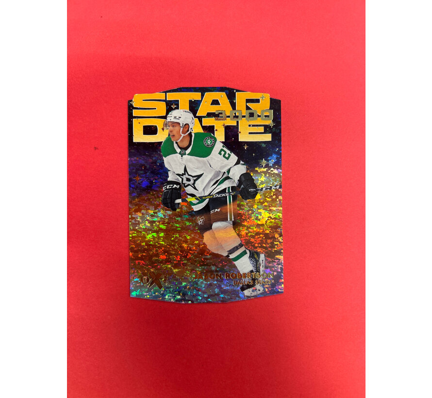 2023-24 UPPER DECK EX-2000 JASON ROBERTSON STARDATE GOLD SPECKLE /25
