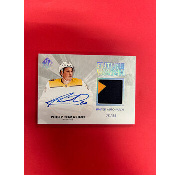 UPPER DECK 2021-22 SP AUTHENTIC PHILIP TOMASINO FUTURE WATCH AUTO PATCH RETRO /99 JERSEY NUMBERED