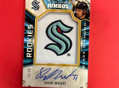UPPER DECK 2022-23 UPPER DECK BLACK DIAMOND SHANE WRIGHT TEAM LOGO JUMBOS AUTO /49