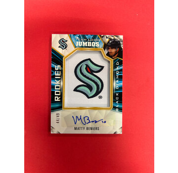 UPPER DECK 2022-23 UPPER DECK BLACK DIAMOND MATTY BENIERS TEAM  LOGO JUMBOS ROOKIE AUTO /49