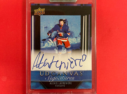 UPPER DECK 2023-24 UPPER DECK CLEAR CUT ALEXIS LAFRENIERE UD CANVAS SIGNATURES