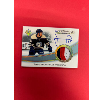 UPPER DECK 2022-23 UPPER DECK ULTIMATE COLLECTION DAVID JIRICEK ROOKIE SIGNATURE MATERIALS /65
