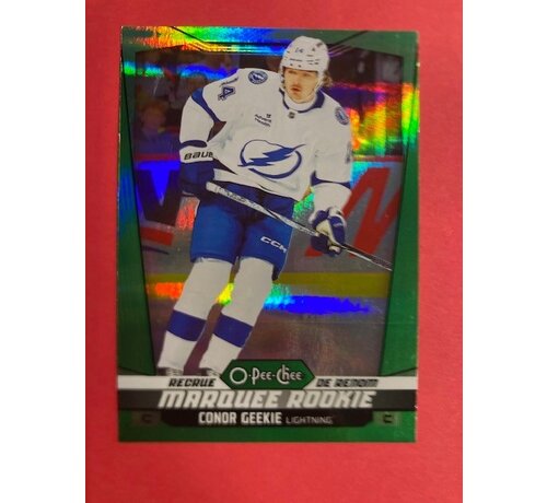 UPPER DECK 2024-25 OPC RAINBOW GREEN MARQUEE ROOKIE CONNOR GEEKIE 26/33 #581