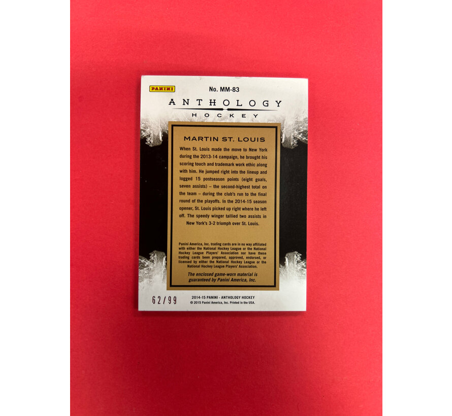 2014-15 PANINI ROOKIE ANTHOLOGY MARTIN ST.LOUIS MASSIVE MATERIALS /99