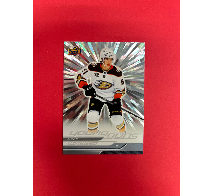 2024-25 UPPER DECK SERIES 1 OLEN ZELLWEGER YOUNG GUNS OUTBURST