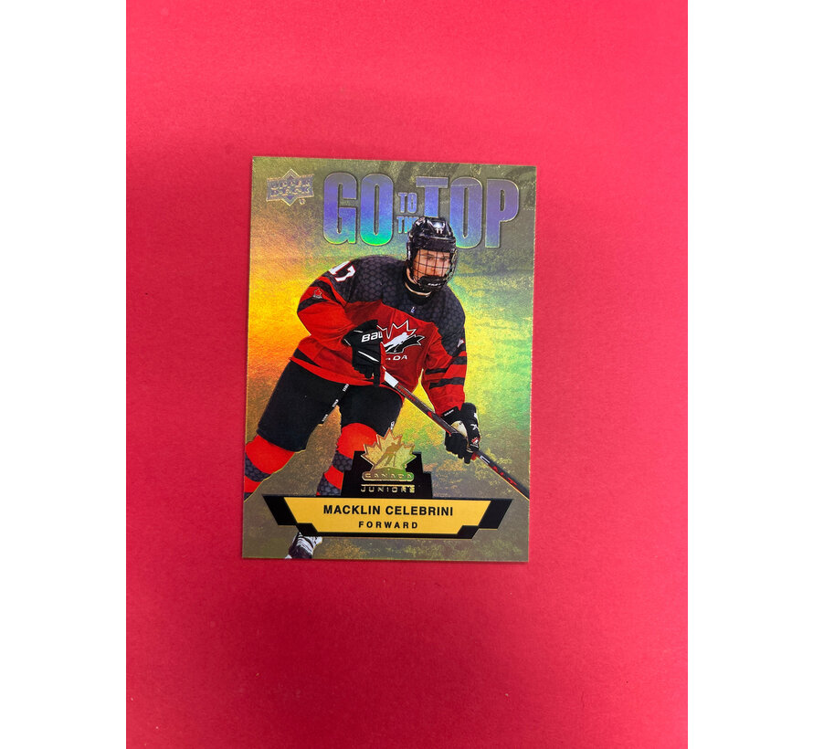 2023 UPPER DECK TEAM CANADA MACKLIN CELEBRINI GO TO THE TOP GOLD