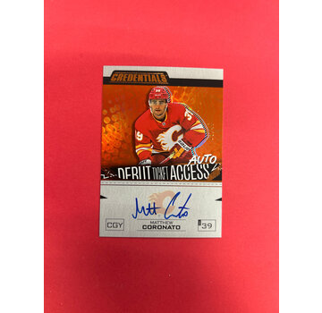 UPPER DECK 2023-24 UPPER DECK CREDENTIALS  MATTHEW CORONATO DEBUT TICKET ACCESS AUTO ORANGE /45