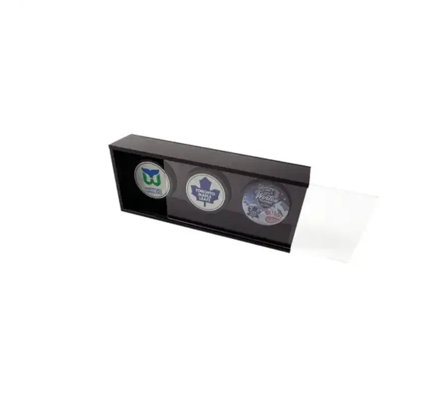 PATHER 3 HOCKEY PUCK DISPLAY CASE (#67113)