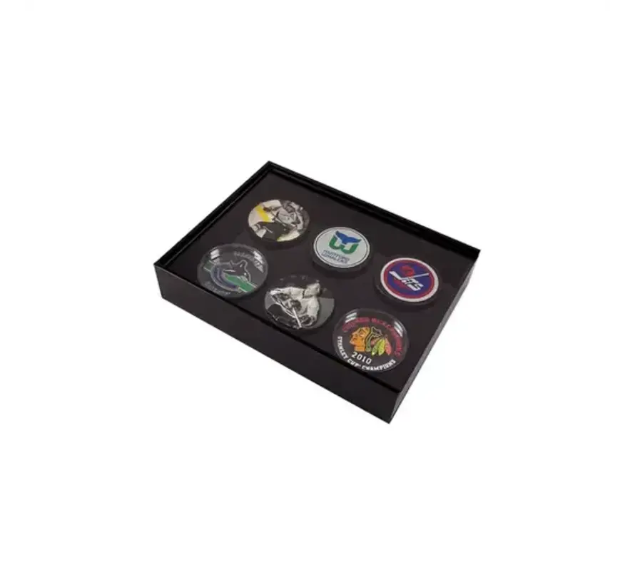 PATHER 6 HOCKEY PUCK DISPLAY CASE (#67107)