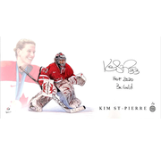 PREMIUM AUTOGRAPHS Kim St. Pierre Special Edition #'d /35 Team Canada Signed Print w/HOF 2020 & 3x Gold Inscriptions