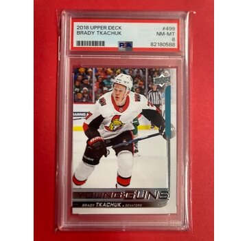 UPPER DECK 2018-19 SERIES 2 YOUNG GUNS BRADY TKACHUK PSA 8 #499