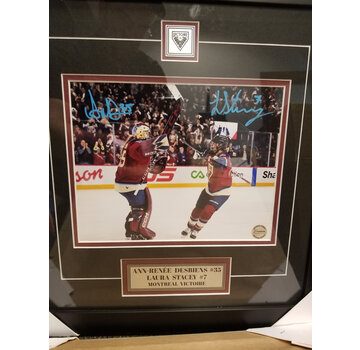 PREMIUM AUTOGRAPHS FRAMED Ann-Renee Desbiens & Laura Stacey Montreal Victoire PWHL Signed 8x10 Photograph Celebration