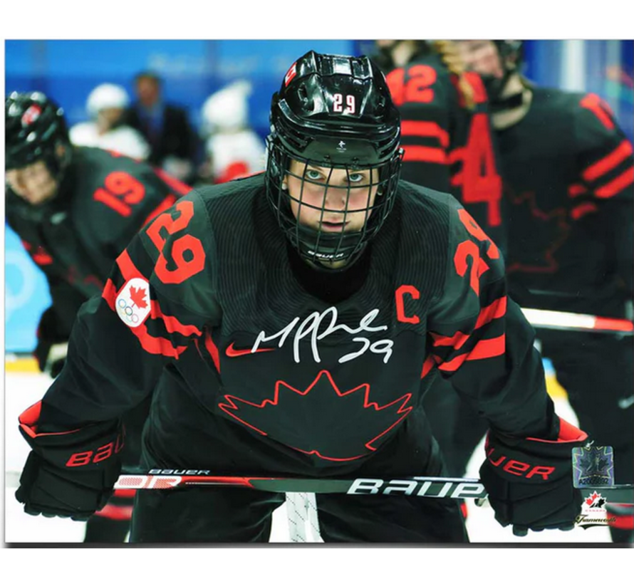FRAMED Marie-Philip Poulin Team Canada Signed 8x10 Photograph Intence