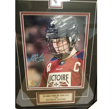 FRAMED Marie-Philip Poulin Montreal Victoire PWHL Signed 8x10 Photograph Close Up