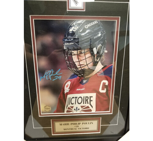 FRAMED Marie-Philip Poulin Montreal Victoire PWHL Signed 8x10 Photograph Close Up