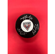 Ann-Renee Desbiens, Marie-Philip Poulin & Laura Stacey Montreal Victoire PWHL Signed Puck W/COA