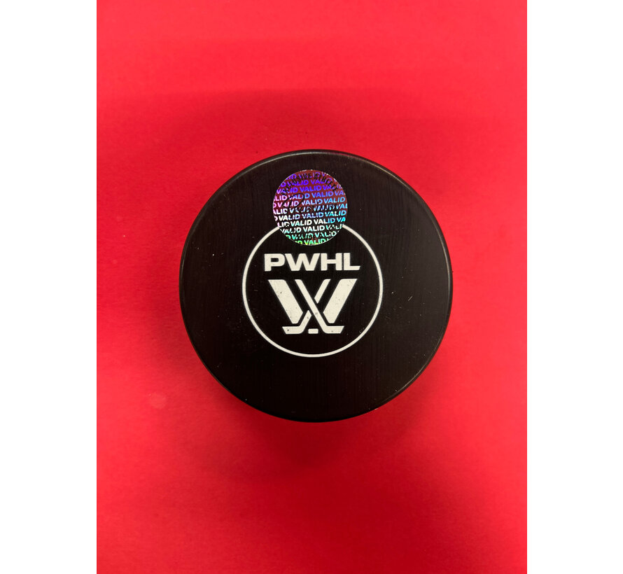 Ann-Renee Desbiens, Marie-Philip Poulin & Laura Stacey Montreal Victoire PWHL Signed Puck W/COA