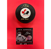 Erin Ambrose Team Canada Signed Puck w/ 2022 Gold inscription W/COA