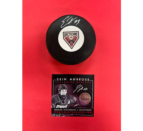PREMIUM AUTOGRAPHS Erin Ambrose Montreal Victoire PWHL Signed Puck W/COA