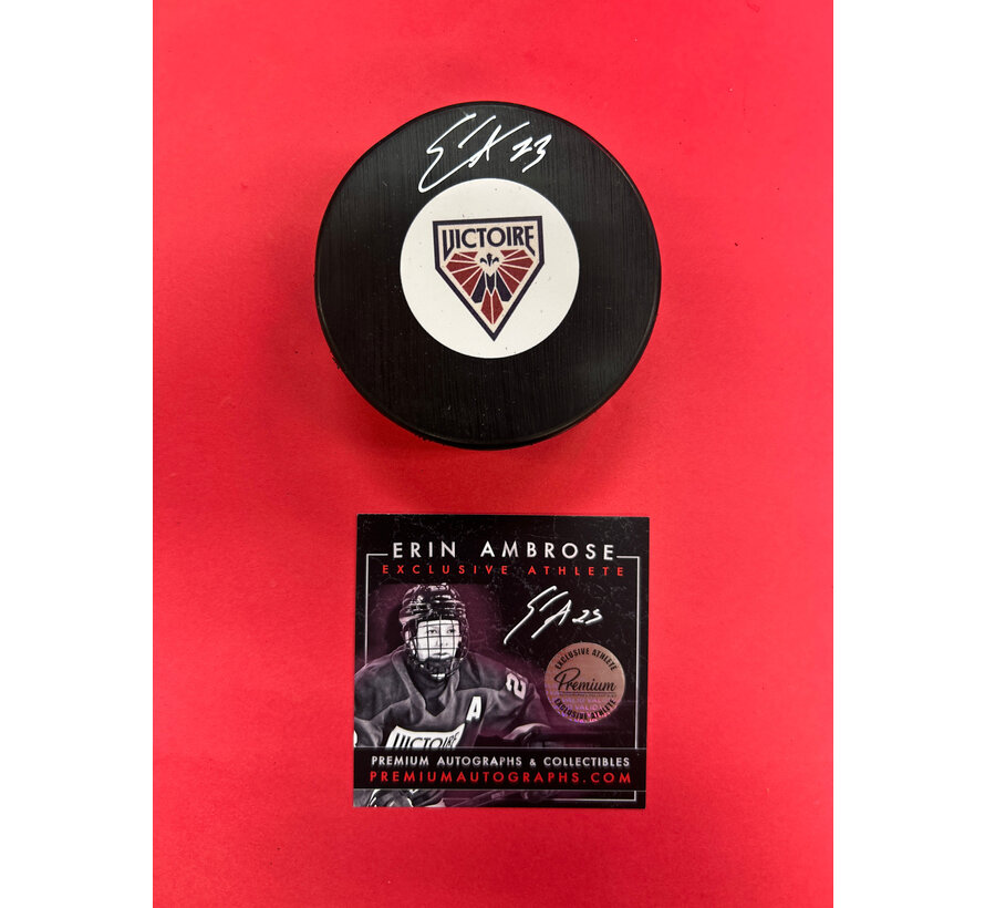 Erin Ambrose Montreal Victoire PWHL Signed Puck W/COA