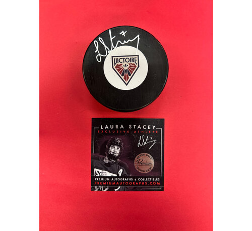 PREMIUM AUTOGRAPHS Laura Stacey Montreal Victoire PWHL Signed Puck W/COA
