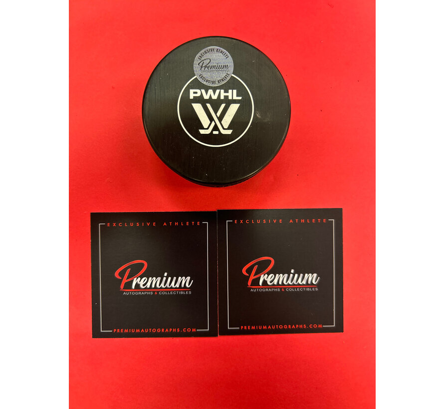 Marie-Philip Poulin & Laura Stacey Montreal Victoire PWHL Signed Puck W/COA