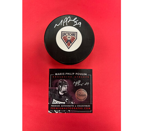 PREMIUM AUTOGRAPHS Marie-Philip Poulin Montreal Victoire PWHL Signed Puck W/COA