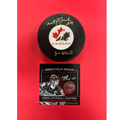 PREMIUM AUTOGRAPHS Marie-Philip Poulin Canada Signed Puck w/ 3x Gold Inscription W/COA