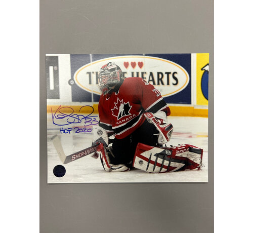 PREMIUM AUTOGRAPHS Kim St-Pierre Team Canada Signed 8x10 Photograph Save w/ HOF 2020 Inscription