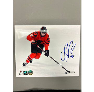 PREMIUM AUTOGRAPHS Sarah Nurse Team Canada Signed 8x10 Photograph with Puck