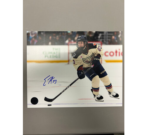 PREMIUM AUTOGRAPHS Erin Ambrose Montreal Victoire PWHL Signed 8x10 Photograph with the Puck over the Blue Line