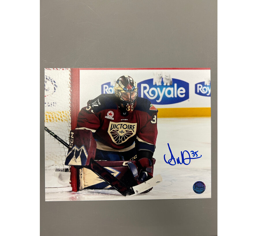 Ann-Renee Desbiens Montreal Victoire PWHL Signed 8x10 Photograph Against the Post
