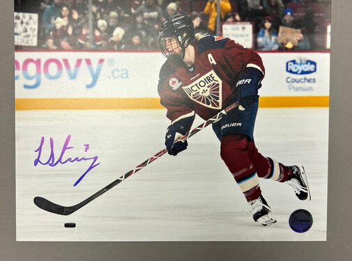 PREMIUM AUTOGRAPHS Laura Stacey Montreal Victoire PWHL Signed 8x10 Photograph On the Attack