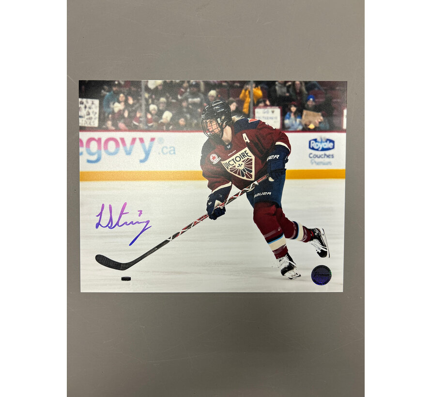 Laura Stacey Montreal Victoire PWHL Signed 8x10 Photograph On the Attack