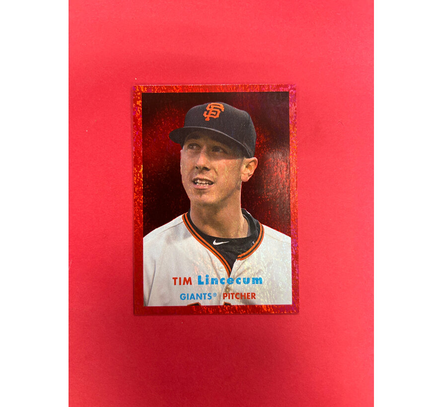 2021 TOPPS HERITAGE TIM LINCECUM RED FOIL /50