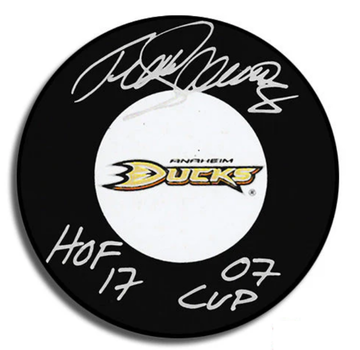 Teemu Selanne Anaheim Ducks Signed Puck w/ HOF 2017 & '07 Cup Inscription