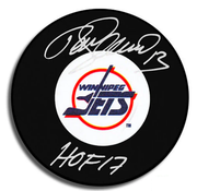 Teemu Selanne Winnipeg Jets Signed Puck w/ HOF 2017 Inscription