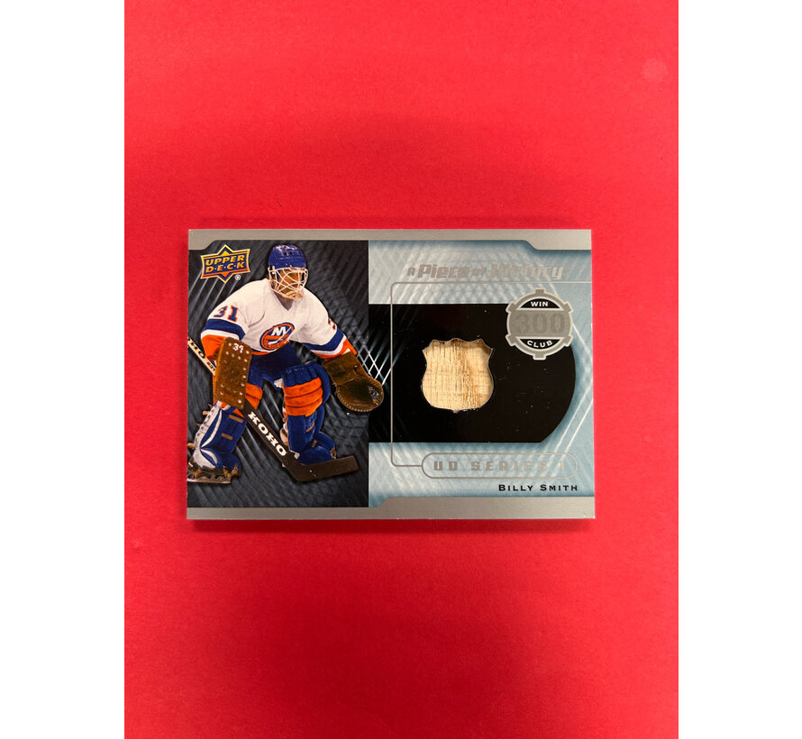 2016-17 UPPER DECK SERIES 1 BILLY SMITH A PIECE OF HISTORY GAME USED STICK SP