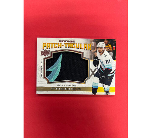 UPPER DECK 2022-23 UPPER DECK PREMIER MATTY BENIERS ROOKIE PATCH-TACULAR /5