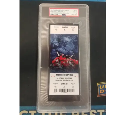 ALEX OVECHKIN 500TH GOAL TICKET STUB PSA 10 WASHINGTON CAPITALS 2016