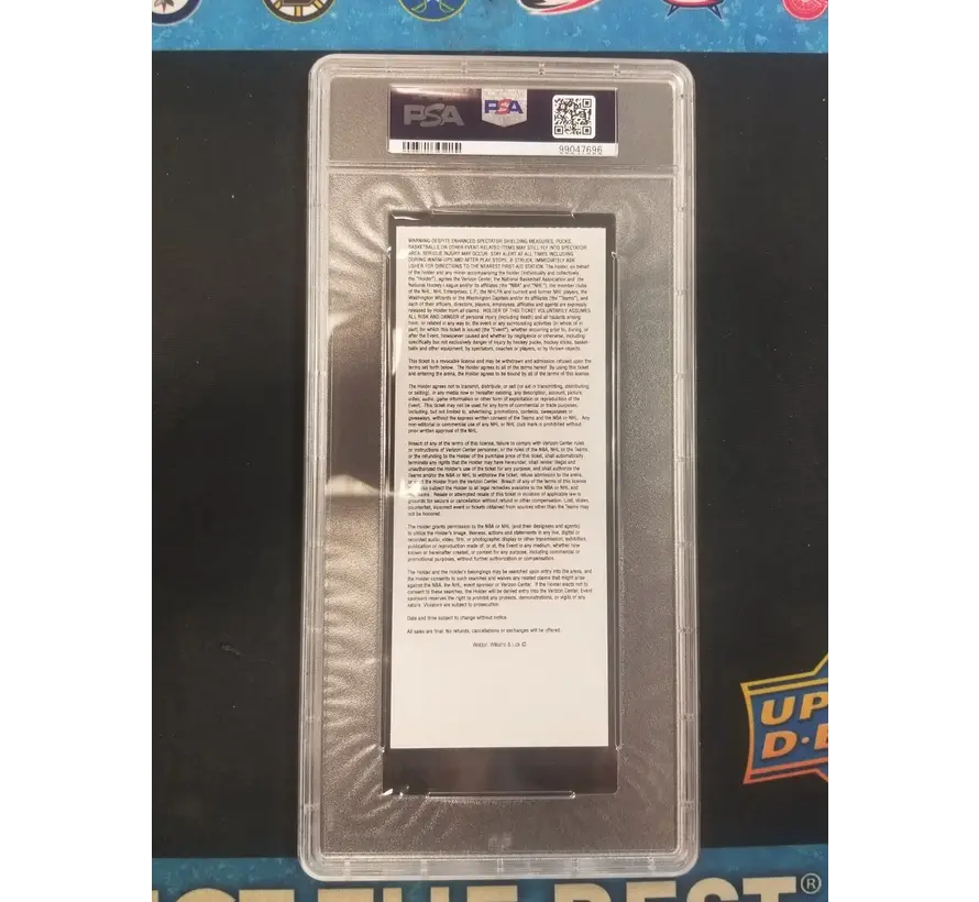 ALEX OVECHKIN 500TH GOAL TICKET STUB PSA 10 WASHINGTON CAPITALS 2016