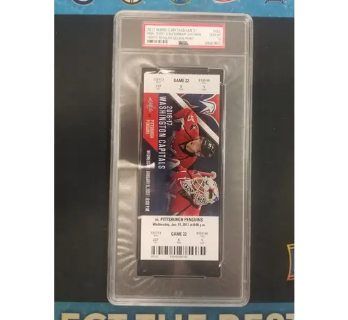 ALEX OVECHKIN 1000TH REGULAR SEASON POINT TICKET STUB PSA 10 CAPITALS 2017