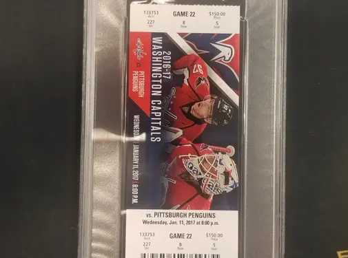 ALEX OVECHKIN 1000TH REGULAR SEASON POINT TICKET STUB PSA 10 CAPITALS 2017