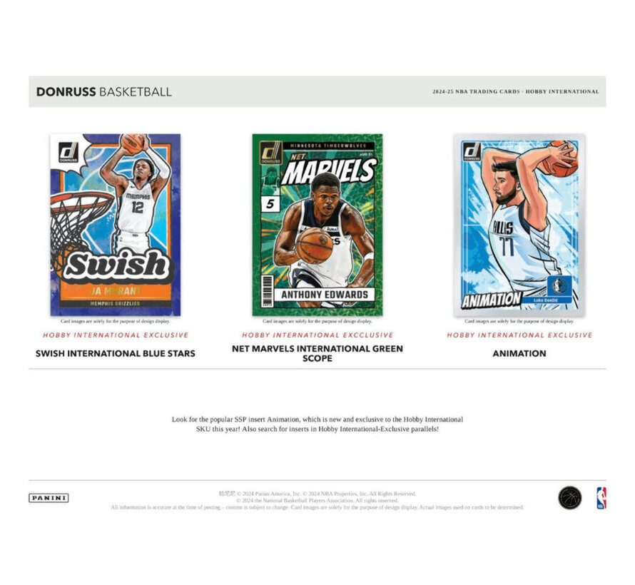 2024-25 PANINI DONRUSS BASKETBALL INTERNATIONAL HOBBY BOX